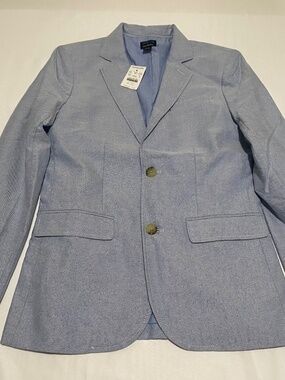 NWT Crewcuts J.Crew Boys Thompson Blazer Jacket Light Blue Cotton Size 14